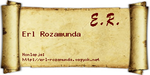 Erl Rozamunda névjegykártya
